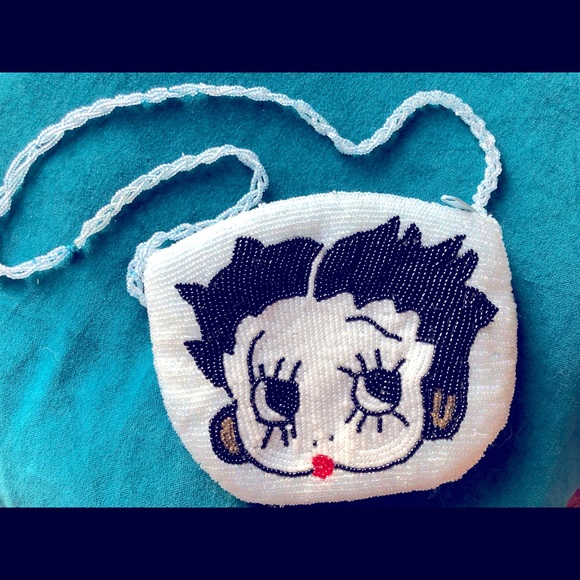 Handbags - Vintage glass beaded Betty Boop purse satchel